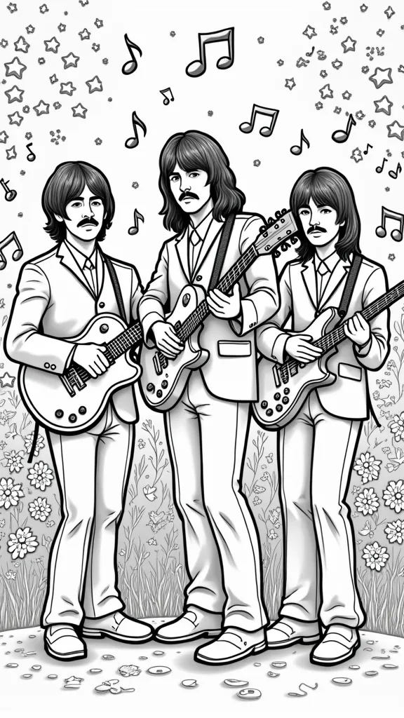 Página para colorear de los Beatles